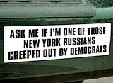 Russian immigrant Democrat bumper sticker