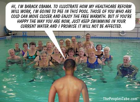 Obama Illustrates Healthcare Reform by Peeing in the Pool