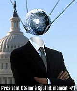Obama's sputnik moment funny cartoon