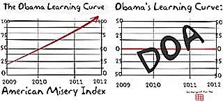 Obama Learning Curve editorial cartoon