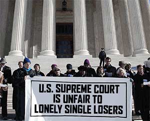 Lonely losers protest