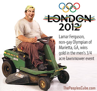 Lawnmower Olympics parody cartoon