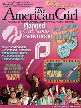 Pelosi Girl Scouts Planned Parenthood cartoon