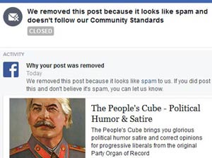Facebook blocking Cube