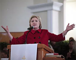 Hillary in Church