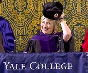 Hillary in Russian hat