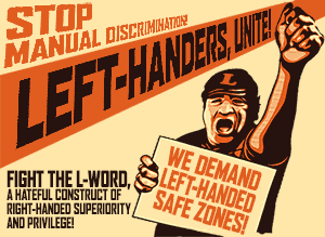 Left-handers unite poster