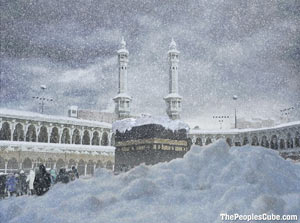 Mecca under snow - global cooling