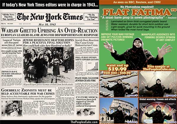 Warsaw Ghetto Uprising NY Times front page parody