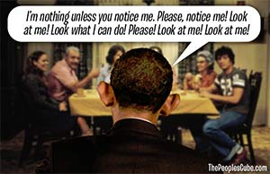 Obama - look at me cartoon