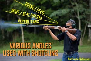 Obama shoots skeet funny photoshops and cartoons