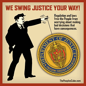 Poster parody - Lenin Swings US Dept. of Justice