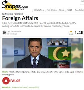 Snopes debunking