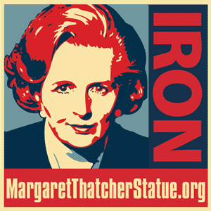 Oleg Atbashian's Margaret Thatcher logo for statue campaign in UK