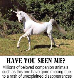 Funny disappearing unicorn spoof