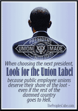 Union Label, Union Made Obama cartoon